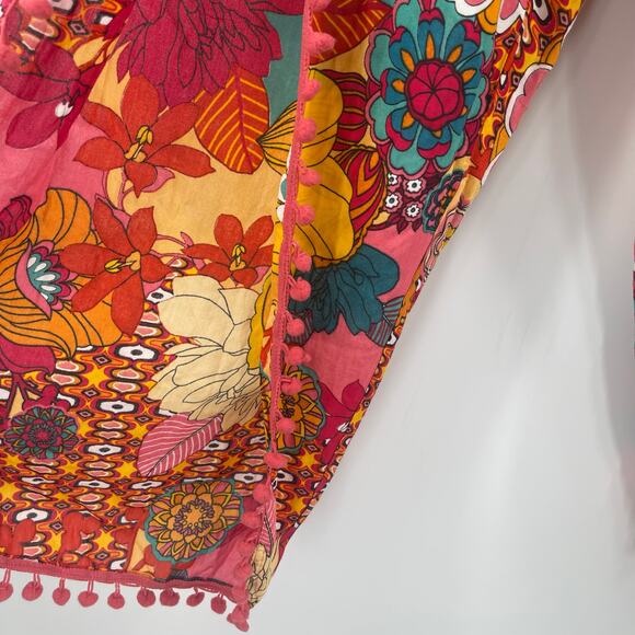 GIRL SOUL Set Size Small Pants and Bandeau Hippie Boho Bohemian Pom Pom Retro - Picture 9 of 15